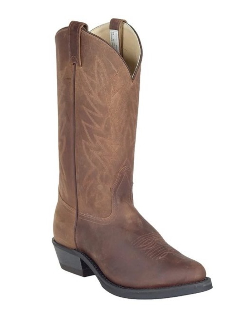 Canada West Men's Brown Leather Pull-On Western Work Boots Size 10.5